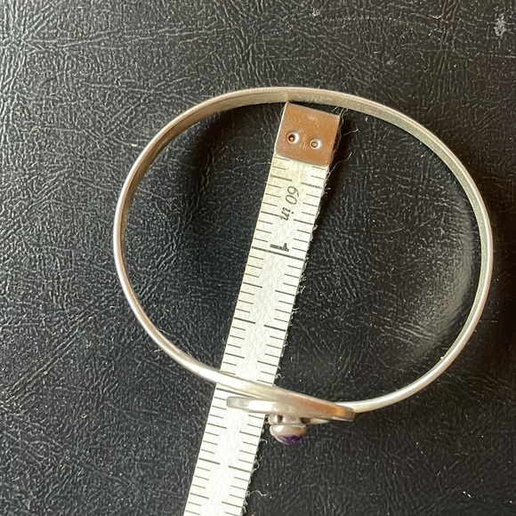 Ed Levin sterling bracelet swirls Amethyst stone - Picture 3 of 6